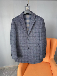 千元级！绵羊毛混防双面呢大衣！秋冬男士时尚帅气中长款单西外套