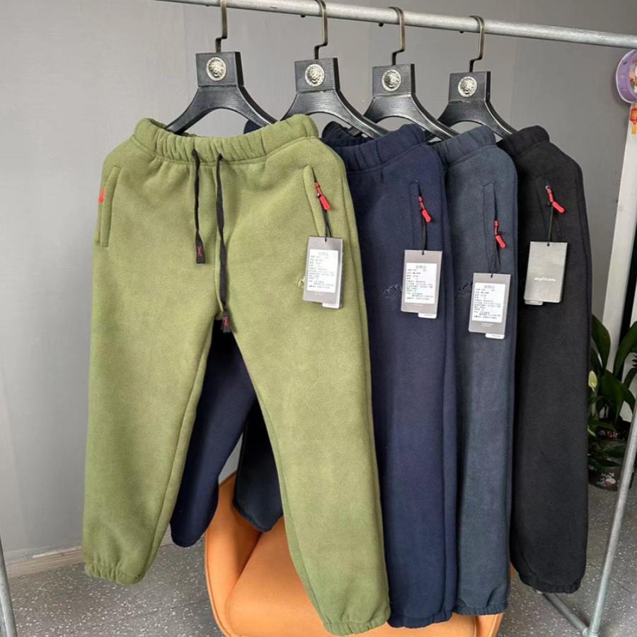 加绒加厚摇粒绒羊羔绒束脚卫裤男