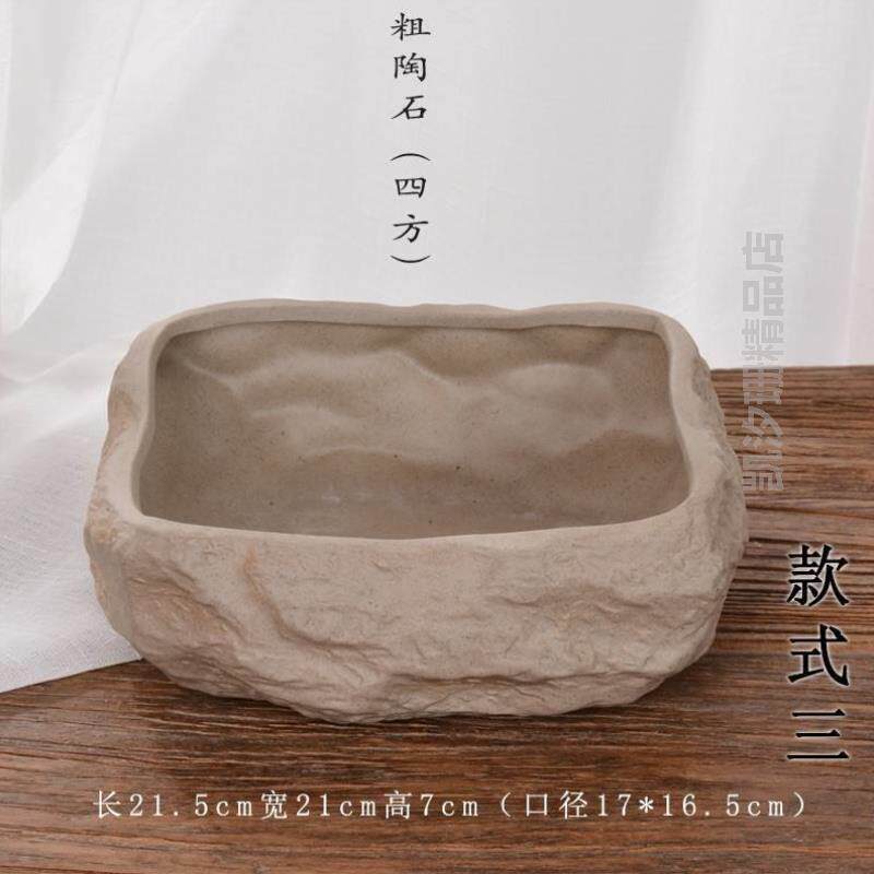 仿石石头石槽仿古花盆老石雕刻鱼缸青石石槽荷花水缸老户外,养鱼