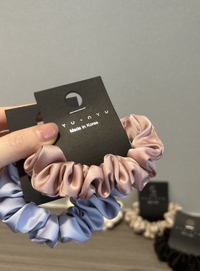 Raffia小号简约哑光缎面法式小肠发圈韩国纯色日常皮筋扎发头绳