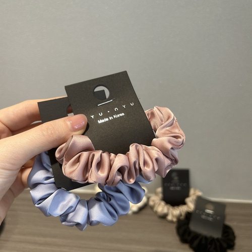 Raffia小号简约哑光缎面法式小肠发圈韩国纯色日常皮筋扎发头绳