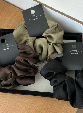 Raffia肌理纹气质大肠发圈简约纯色纹理扎发马尾发饰大号肥肠圈