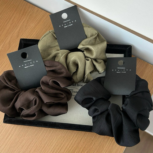 Raffia肌理纹气质大肠发圈简约纯色纹理扎发马尾发饰大号肥肠圈