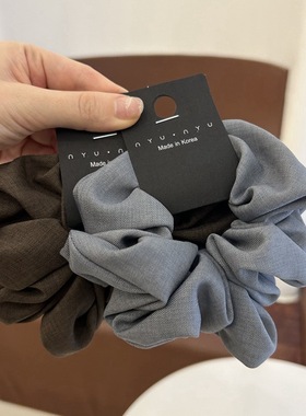 Raffia西装布料纯色大肠发圈通勤扎发头绳气质大号低马尾头饰女