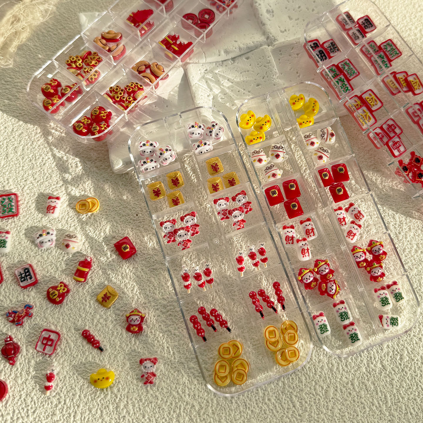 新年款国风麻将卡通美甲饰品马年摇钱树糖葫芦醒狮diy穿戴甲配饰,彩妆/香水/美妆工具,美甲工具,淘宝优惠券,粉丝福利购,淘宝优惠卷