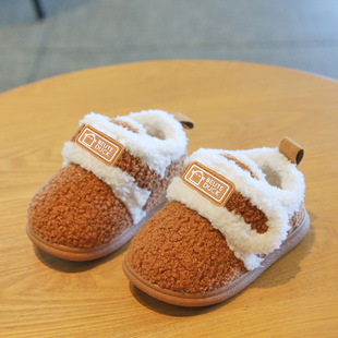 冬天宝宝鞋子加绒居家棉拖鞋包根儿童室内鞋防滑地板鞋男女童棉鞋