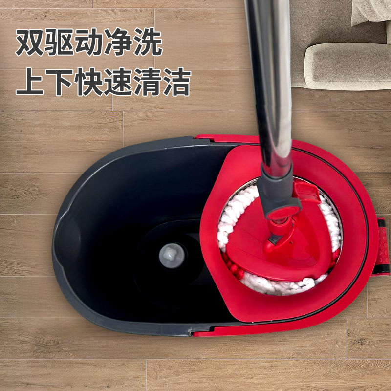 旋转拖把免手洗家用一拖净拖把桶套装伸缩杆脚踏手压双驱动拖把