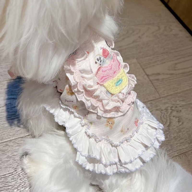 宠物衣服重工公主风宠物狗狗夏季蕾丝裙子比熊约克夏舒适衣服