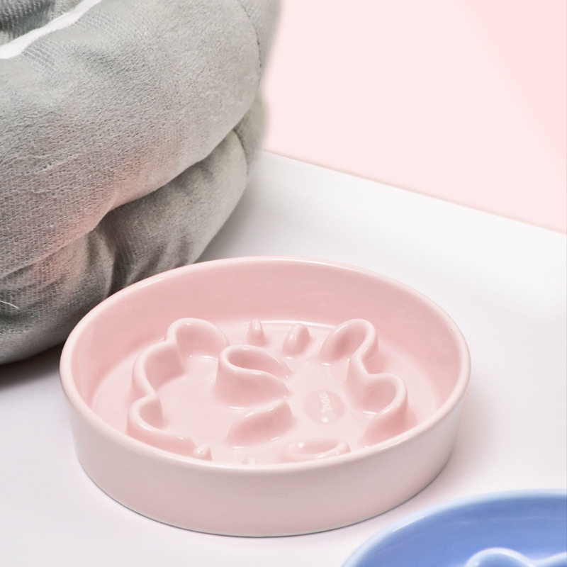 hocc狗碗小型犬慢食碗防噎陶瓷碗缓食碗吃饭碗宠物猫咪碗宠物食具