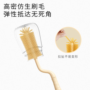 硅胶奶瓶刷带刷头婴儿奶嘴刷吸管旋转洗奶瓶涮子刷子清洁刷套装