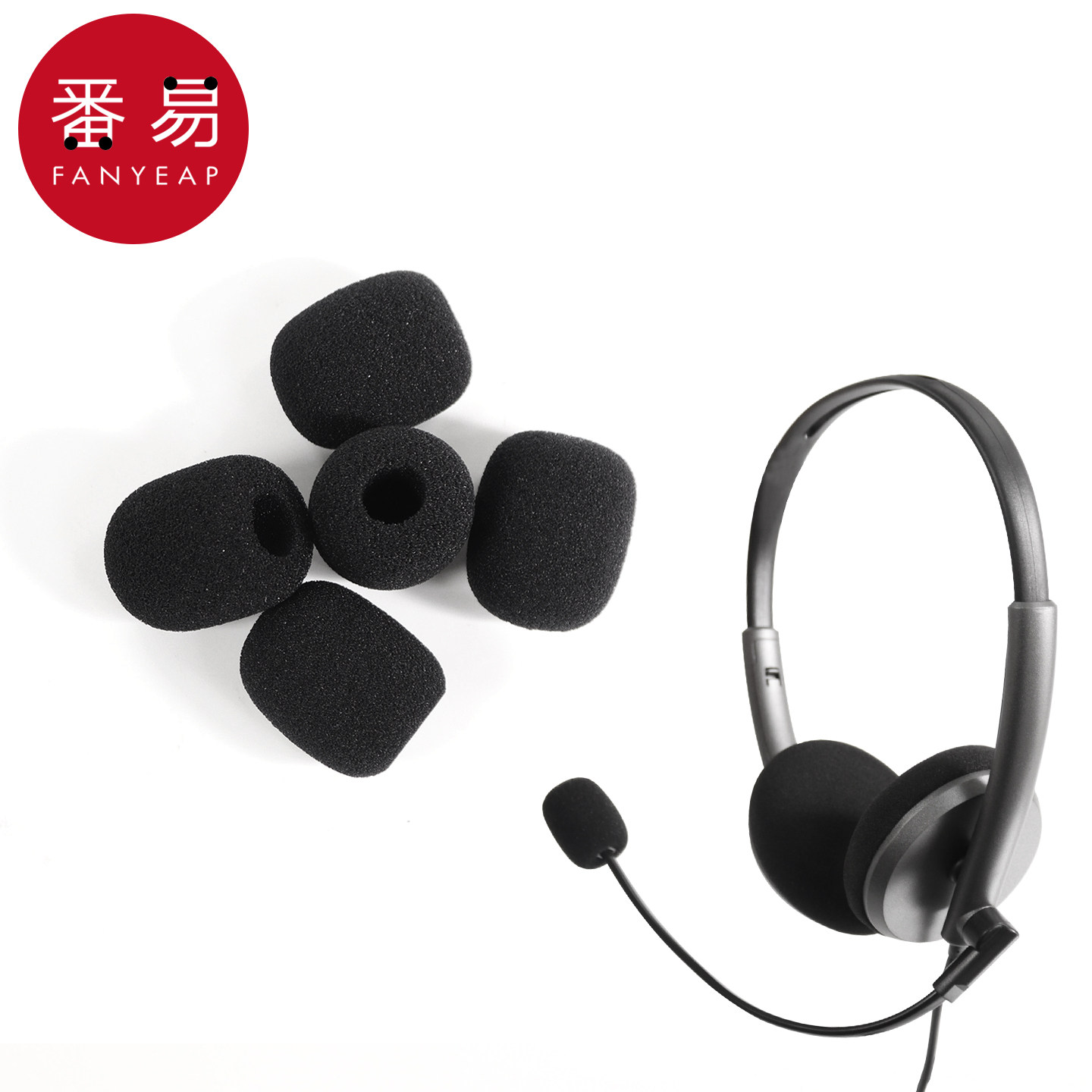 麦克风套AA1sq501-小蜜蜂话筒套口水防喷咪罩海绵耳麦通用头