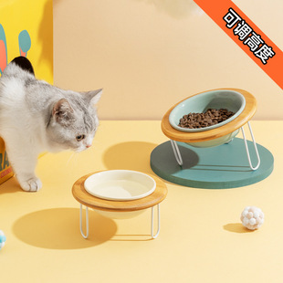 陶瓷猫碗高脚保护颈椎猫粮碗猫咪狗猫盆饮水碗宠物陶瓷碗宠物用品
