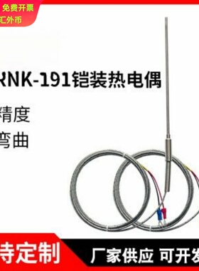 WRNK-191探针温度传感器PT100/E/J热电阻探头高精度K型铠装热电偶