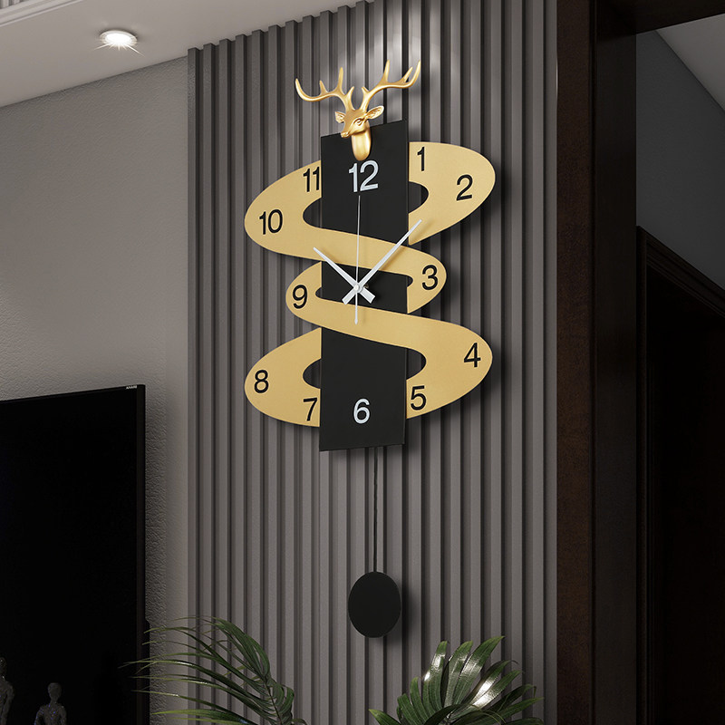 文蕴北欧客厅金属挂钟精准走时