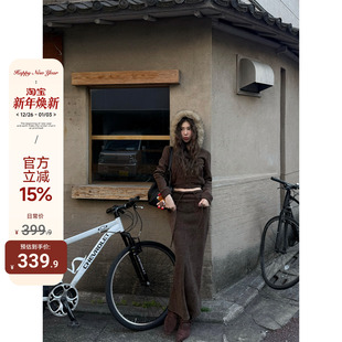 开售 ROUNINAN 26新品 自订渐变蓬松摩卡棕气质皮草背心 柔粘