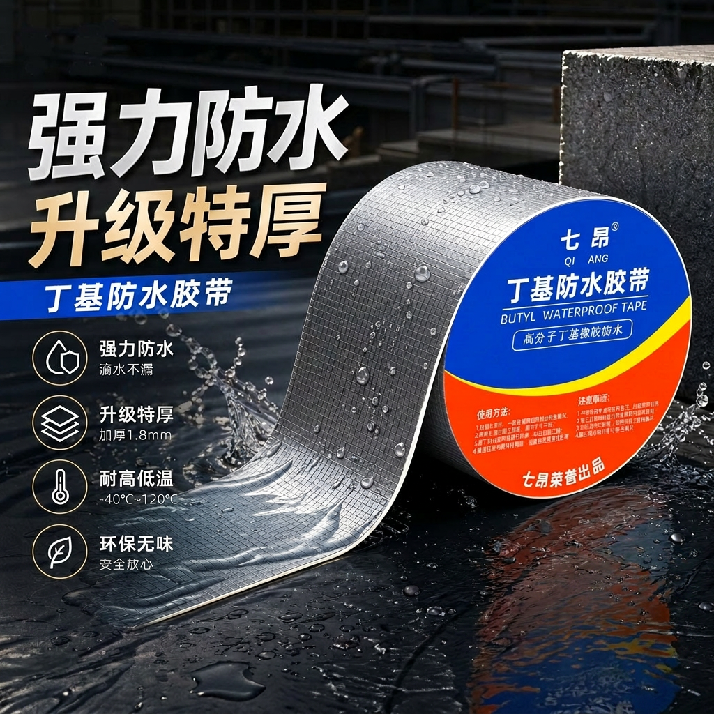 屋顶补漏裂缝防漏渗水材料丁基卷材楼房顶强力防水胶带贴纸胶布