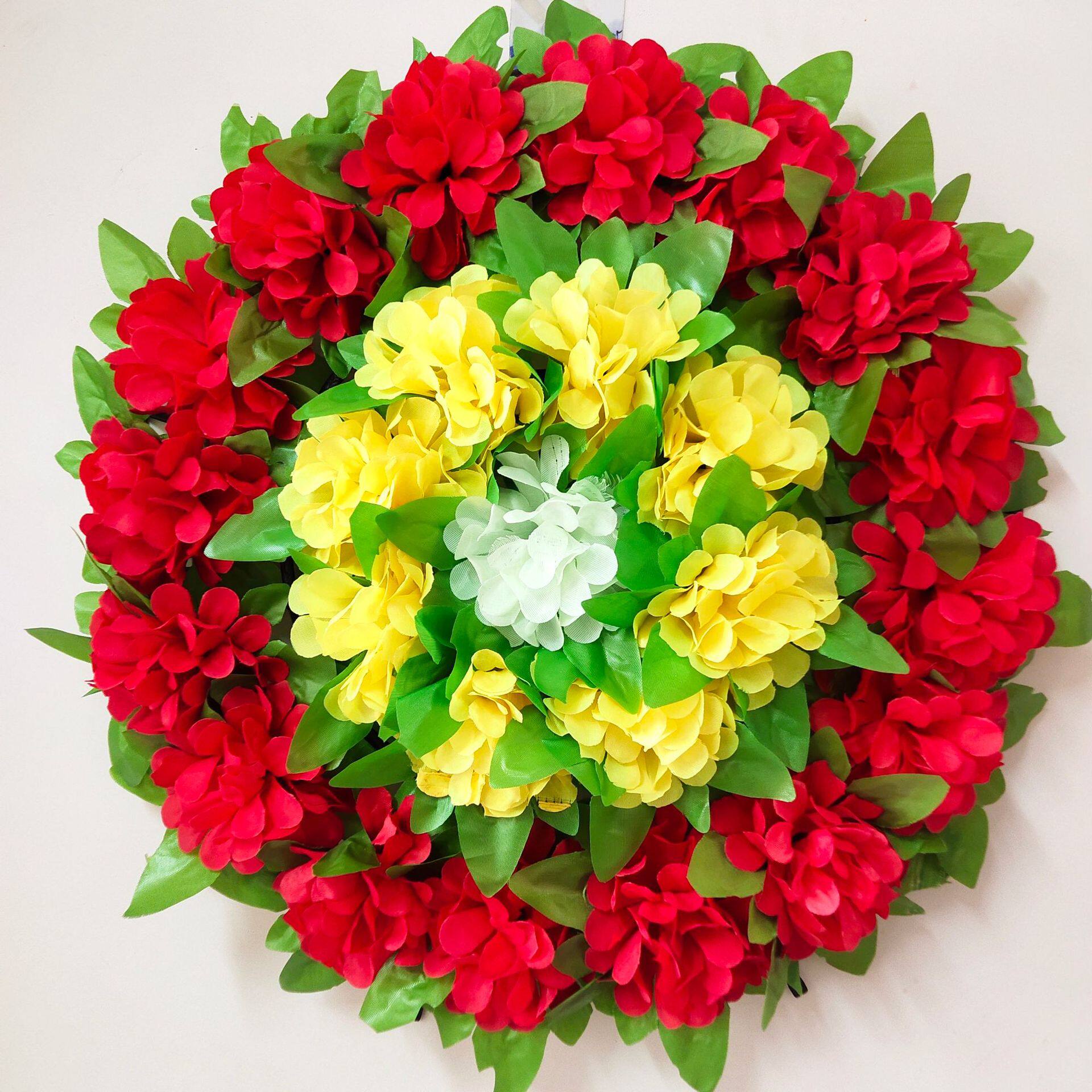 扫墓清明节花环用品的小绢花圈祭祖塑料塑胶假花祭祀上坟菊花装饰