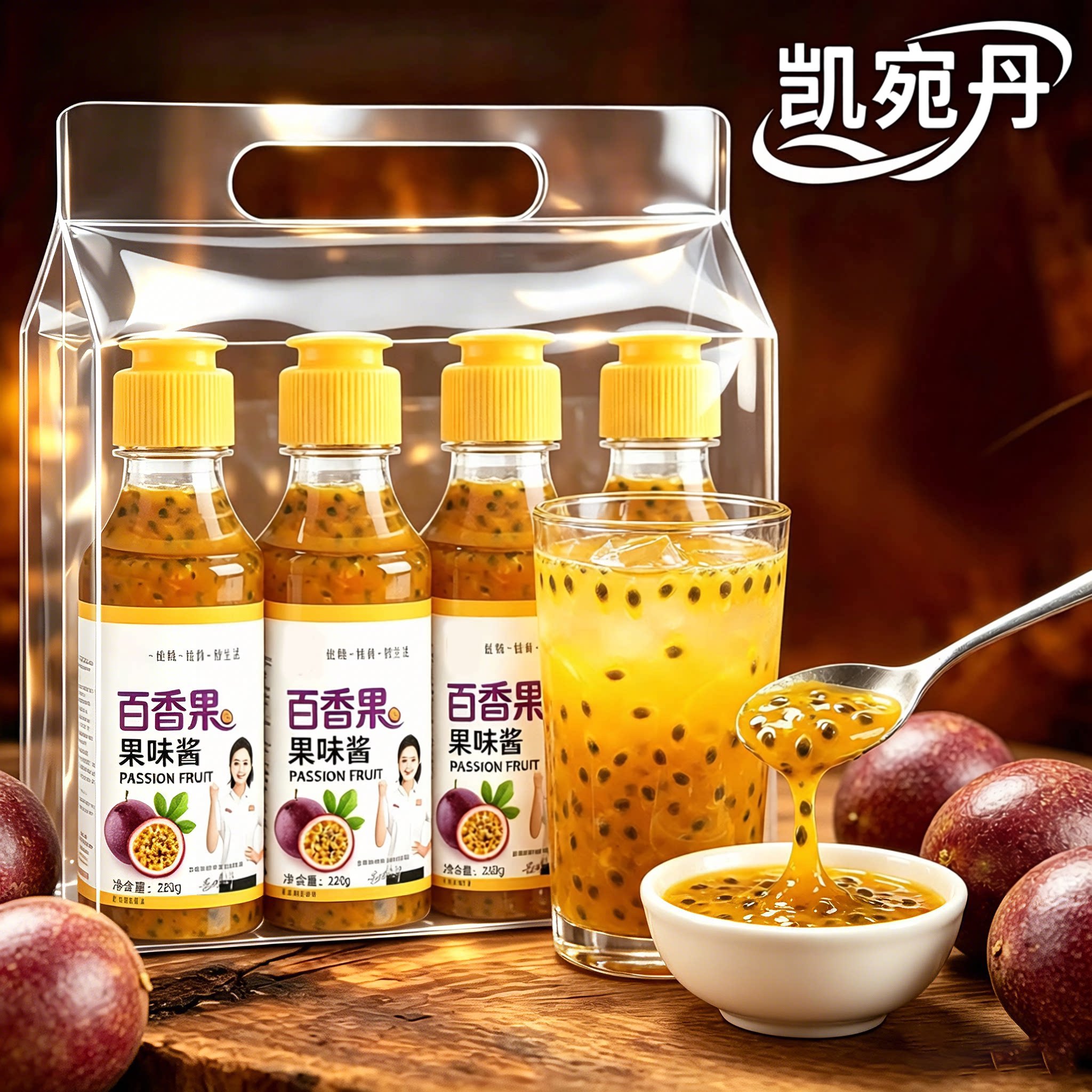 【央妈推荐】百香果酱商用原浆官方旗舰店特级新鲜果酱冲泡果茶y