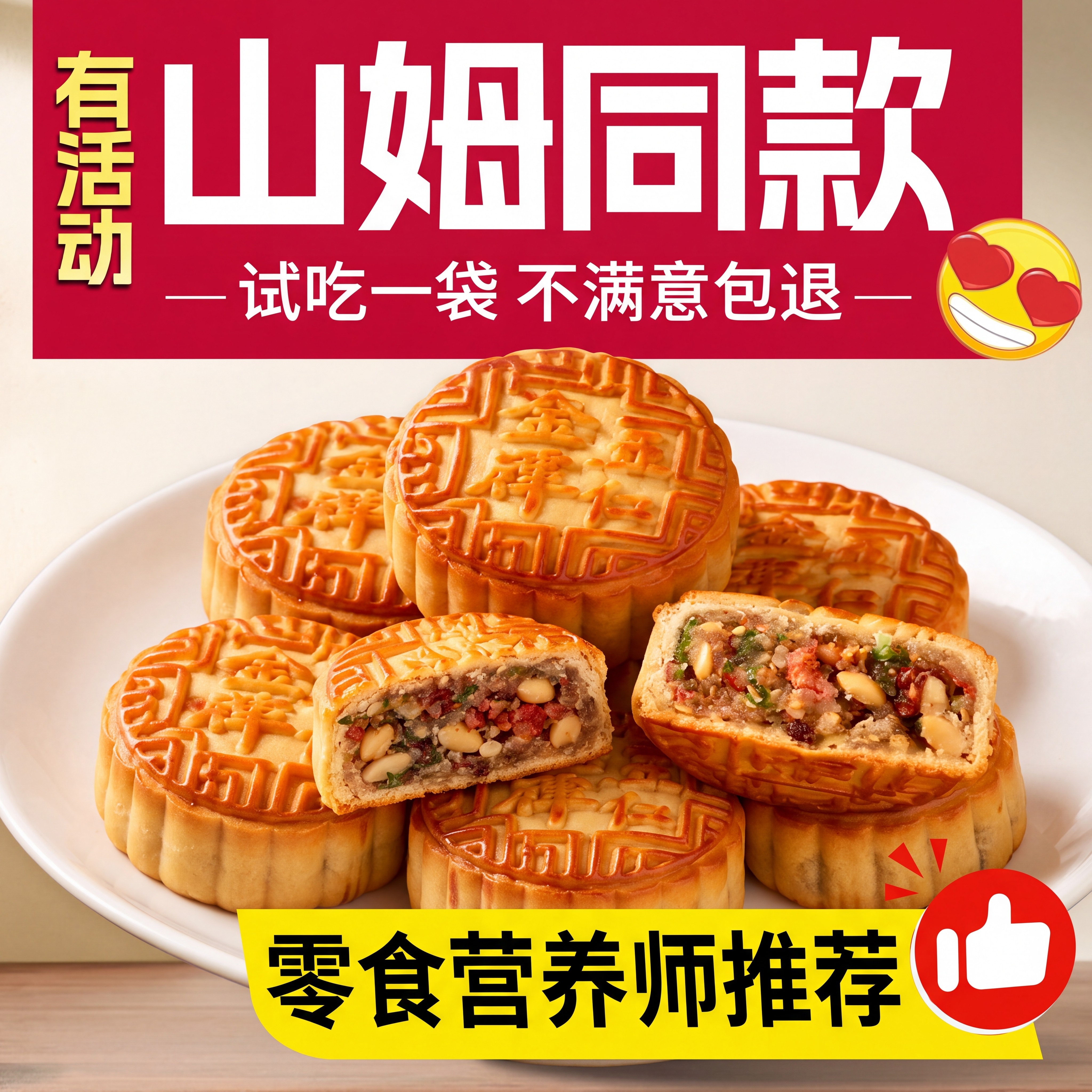 【央妈推荐】正宗老式五仁月饼传统广式中秋月饼木糖醇礼盒手工04