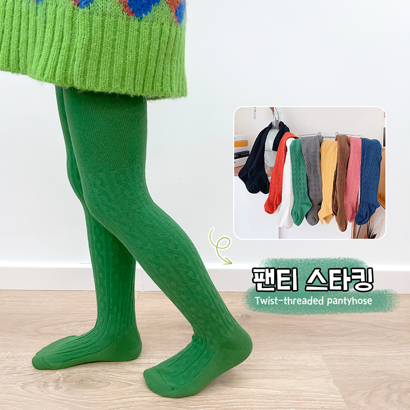 秋冬季女童麻花螺纹连裤袜