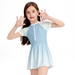 Keep儿童泳衣女孩连体女童2026新款中大童防晒游泳衣保守专业泳装