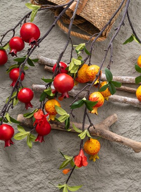 9头石榴厂家仿真花假花绿植物婚庆ins风跨境装饰品mw76602