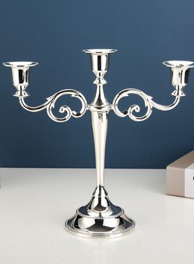 烛台三头五头复古浪漫婚庆道具烛光晚餐餐厅蜡烛台家居欧式摆件