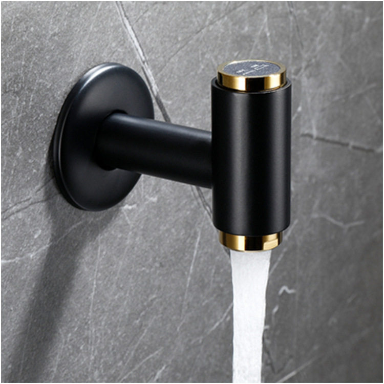 黑色洗衣机龙头防冻裂阳台拖把池单冷快开水嘴家用入墙水龙头