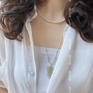 玉石吊坠专用绳手工编女细锁骨项链温柔高档精致可挂和田玉佛平安