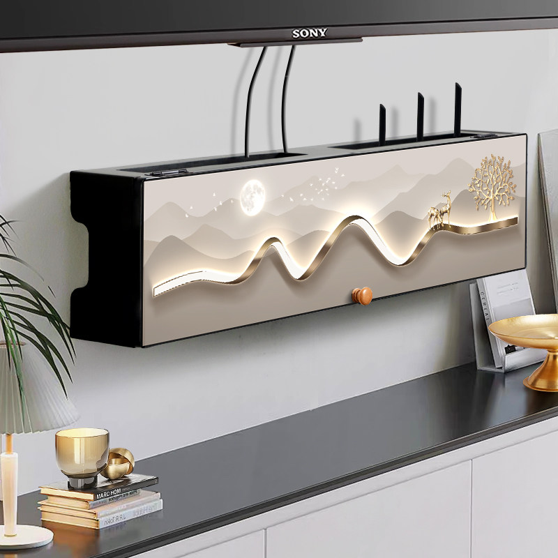 wifi路由器收纳盒壁挂式上墙免打孔2026新款插座电线收纳置物架,收纳整理,理线器/集线器/绕线器,淘宝优惠券,粉丝福利购,淘宝优惠卷