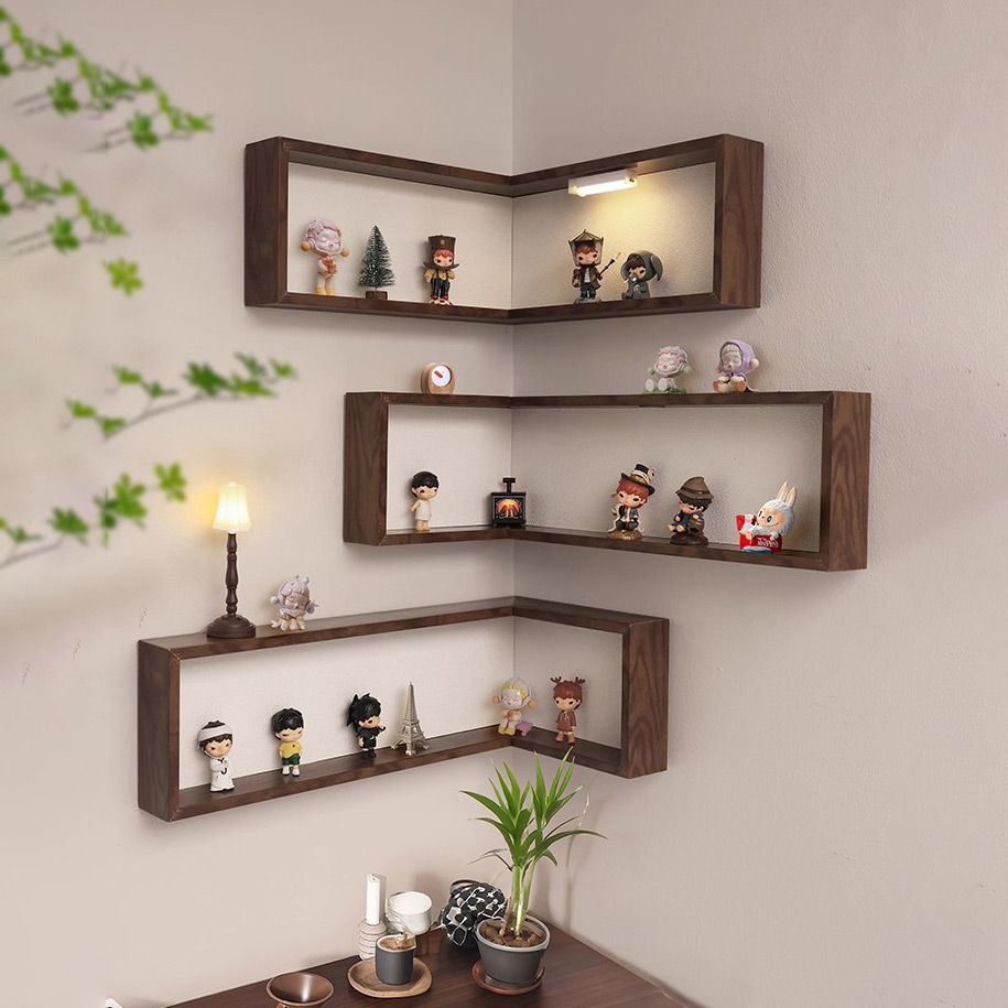 转角盲盒收纳展示架免打孔