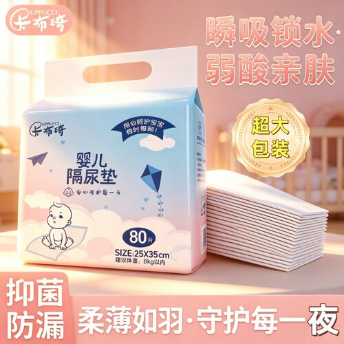卡布琦新生儿婴儿隔尿垫防水透气一次性护理垫床单垫儿童待产瞬吸