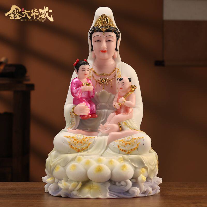 汉白玉送子观音菩萨佛像