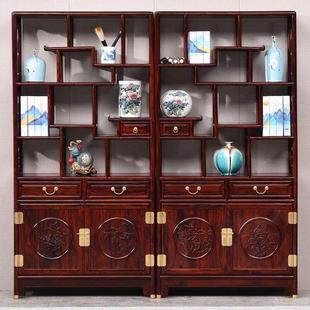 印尼黑酸枝红木博古架国标阔叶黄檀实木多宝阁古董架玄关特价清仓