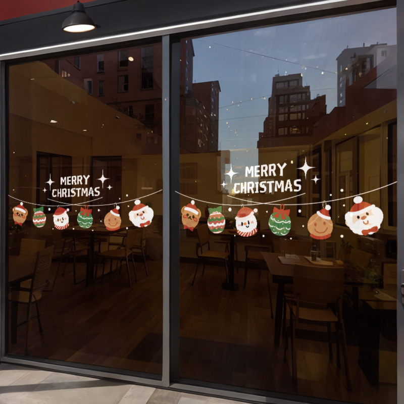 圣诞节装饰玻璃门腰线防撞