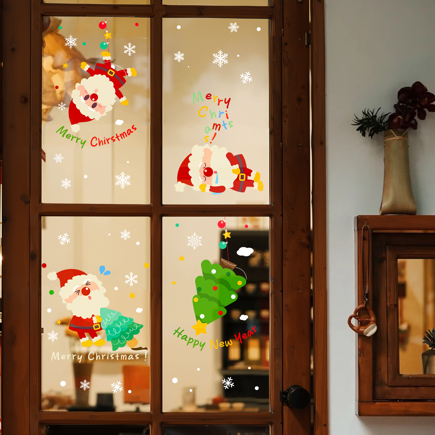 圣诞节贴纸老人静电氛围卡