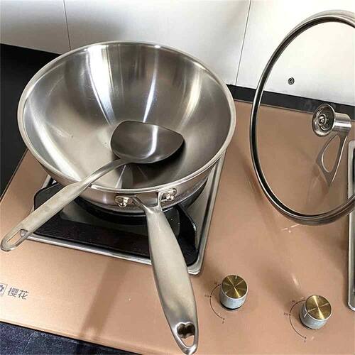 304不锈钢家用炒菜锅 26cm无铆钉小炒锅无涂层不粘锅具电磁炉通用