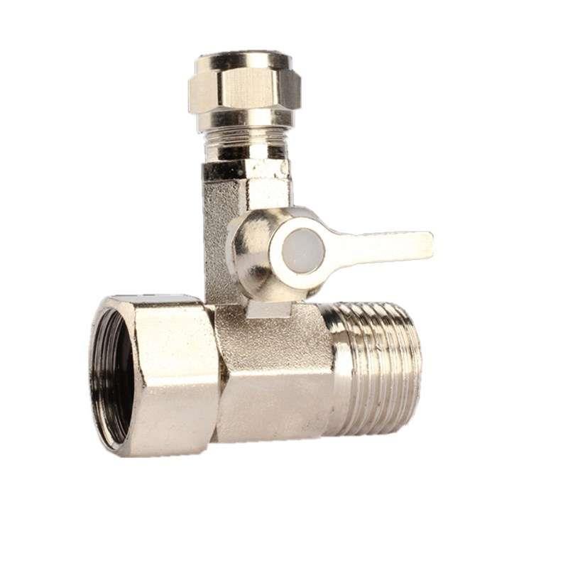 净水器4分转2分进水三通球阀4转3转接头铜自来水纯水机连接PE管