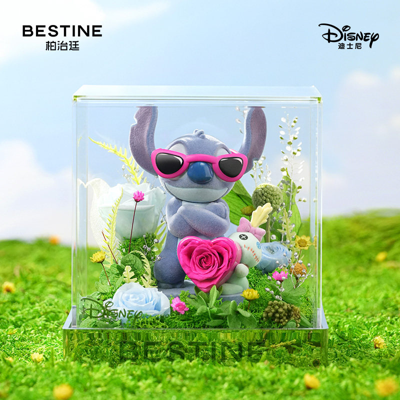 新年礼物柏治廷迪士尼史迪仔永生花礼盒史迪奇玫瑰摆件新婚生日,鲜花速递/花卉仿真/绿植园艺,永生花,淘宝优惠券,粉丝福利购,淘宝优惠卷