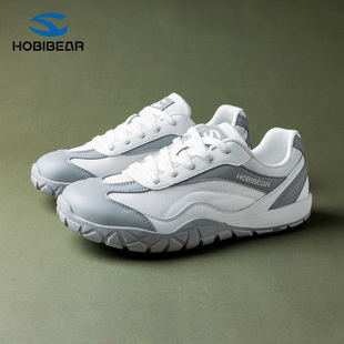 HOBIBEAR2026春季新款男女鞋4E宽楦情侣运动鞋赤足鞋系带低帮休闲