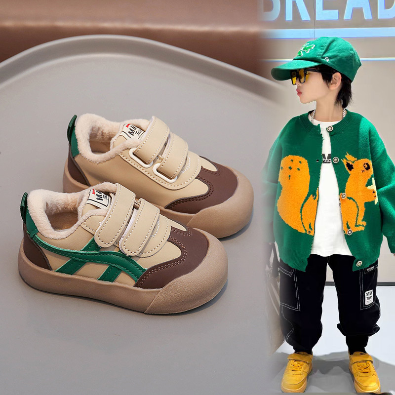 儿童阿甘鞋秋冬款加绒德训鞋