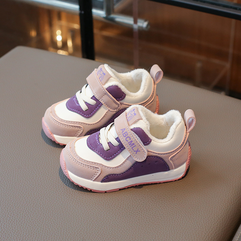 宝宝加绒软底学步鞋保暖棉鞋