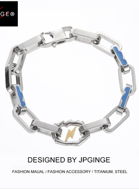 钛钢简约蓝色系手链男学生新款爆款轻奢小众生日礼物送男友不掉色