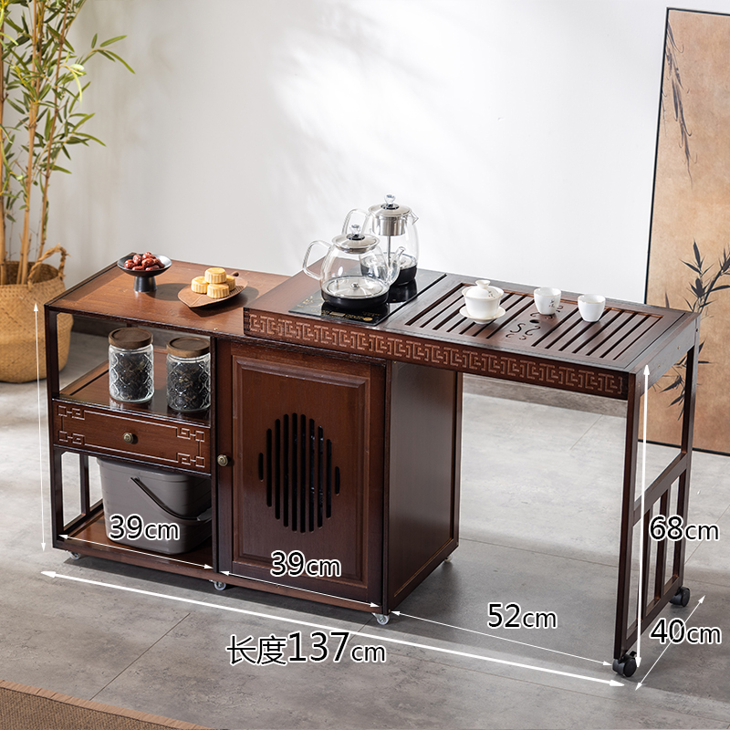 旋转茶桌客d厅百变茶水柜沙发边几烧水一体茶水架可移动侧边收纳