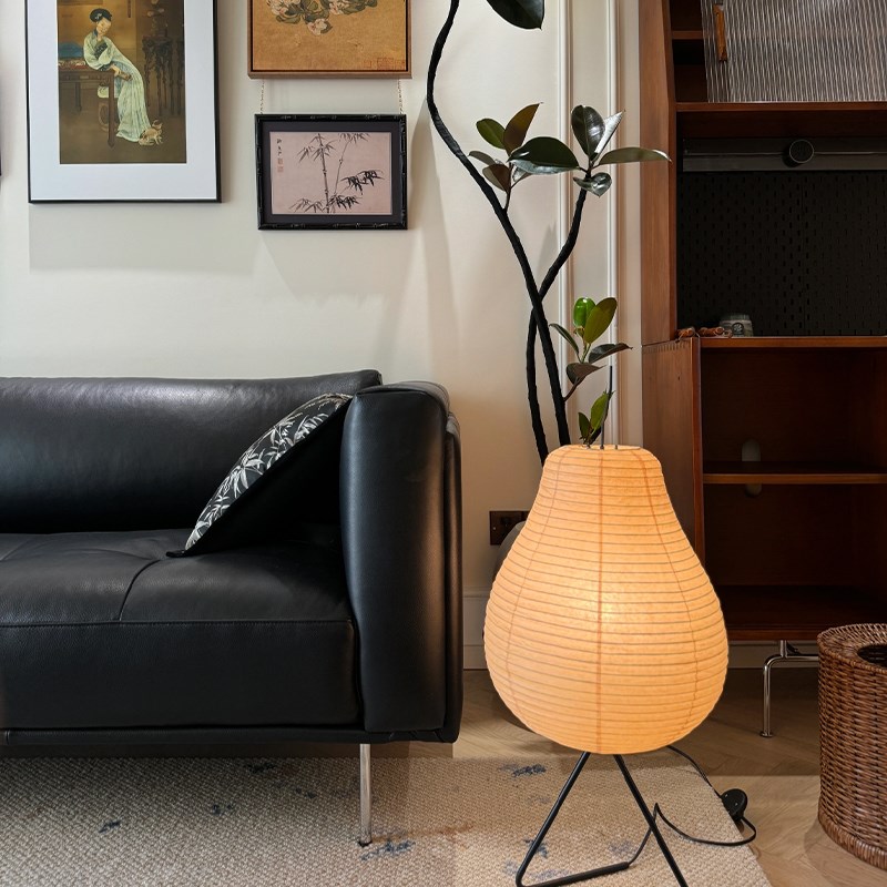 月梨灯中古卧室客厅玄关茶餐厅y民宿咖啡店氛围野口勇宣纸落地台