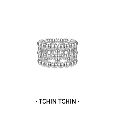 TCHINTCHIN 梦境花园系列 桂花串珠戒指 手工拉丝