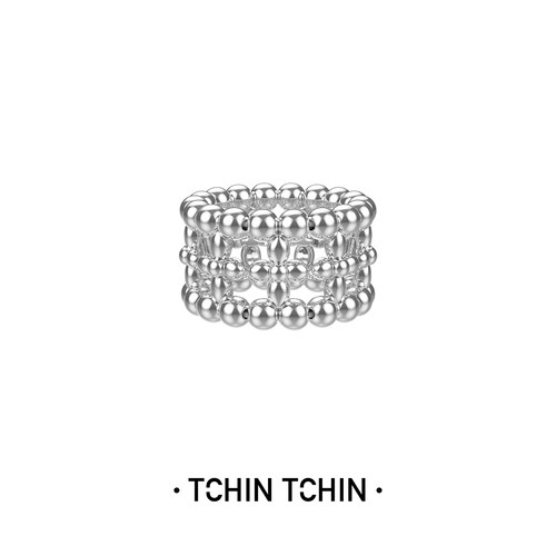 TCHINTCHIN 梦境花园系列 桂花串珠戒指 手工拉丝