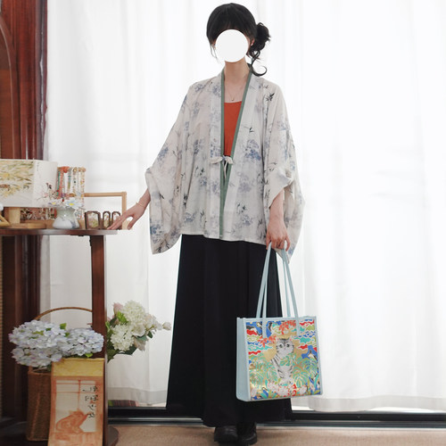 梦桑塔大码汉服【云烟】褶衣配破裙日常显瘦遮肉胖MM国风微胖女生