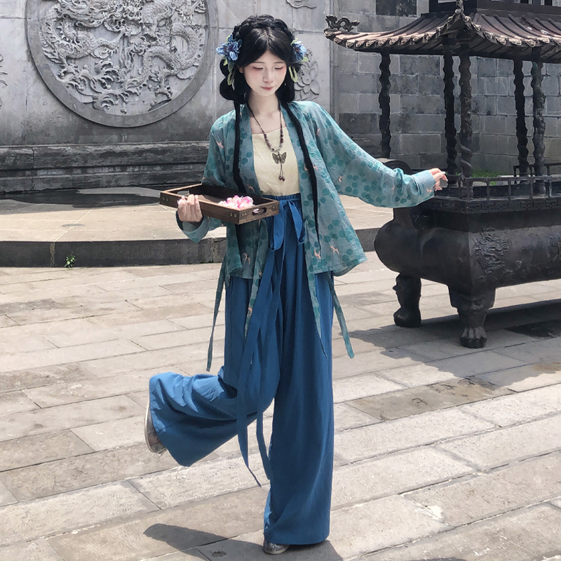 梦桑塔宋制宋裤飞机袖日常通勤可穿汉服大码新品百搭该两款夏季棉
