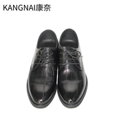 德比男鞋 康奈男鞋 11201027 男士 系带耐磨黑色牛皮正装 新款 舒适时尚